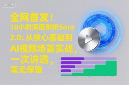 全网首发!10小时深度剖析Sora 2.0:从核心基础到AI视频场景实战,一次讲透,毫无保留