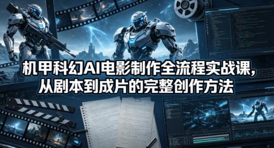 机甲科幻AI电影制作全流程实战课,从剧本到成片的完整创作方法