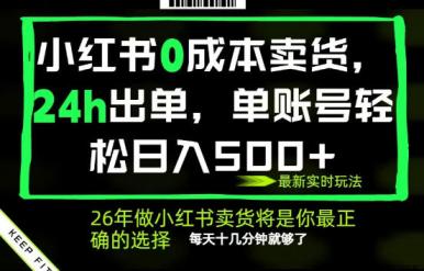小红书0成本AI卖货,24小时出单,全流程托管,保底日入500+,每天十几分钟就够了【揭秘】